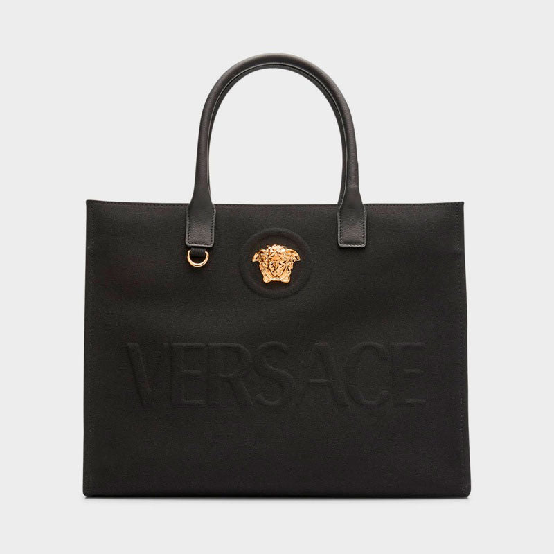 Bolsa Shopper La Medusa Logo Canvas - Mercado de Luxo - O Maior E-Commerce de Bens, Produtos e Serviços de Luxo do Brasil.