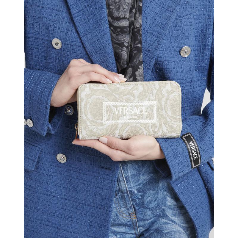 Bolsa Wallet Zip Jacquard Embroidered Long