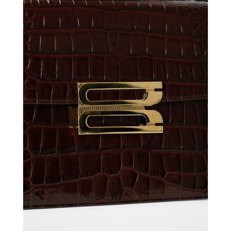 Bolsa Shoulder The Dorian Croc-Embossed