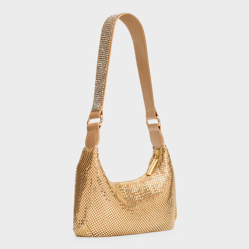Bolsa Shoulder Bianca Zip Crystal - Mercado de Luxo - O Maior E-Commerce de Bens, Produtos e Serviços de Luxo do Brasil.