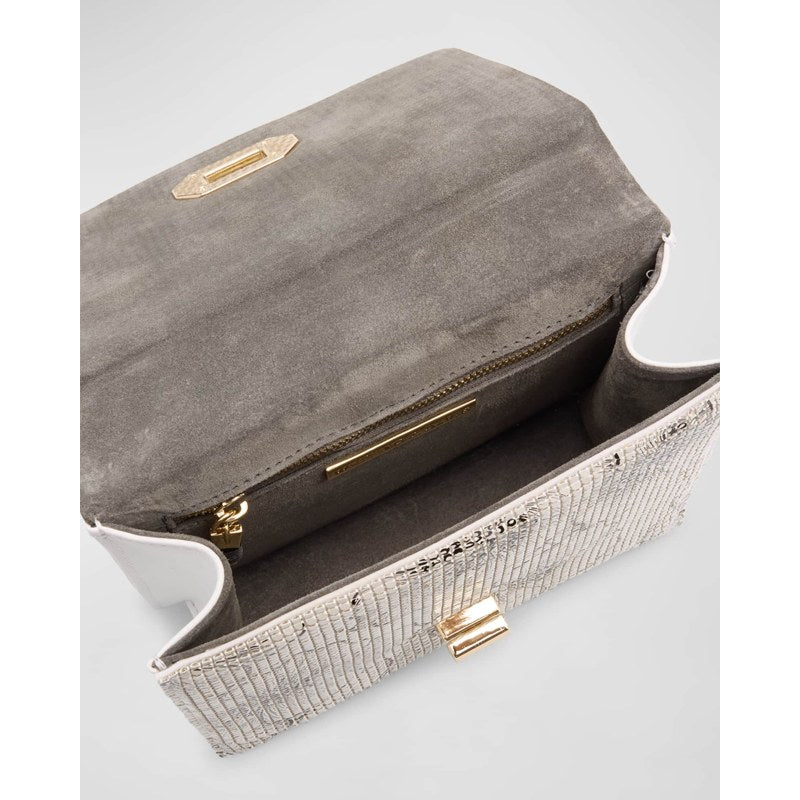 Bolsa Clutch Mesh Floral Suede