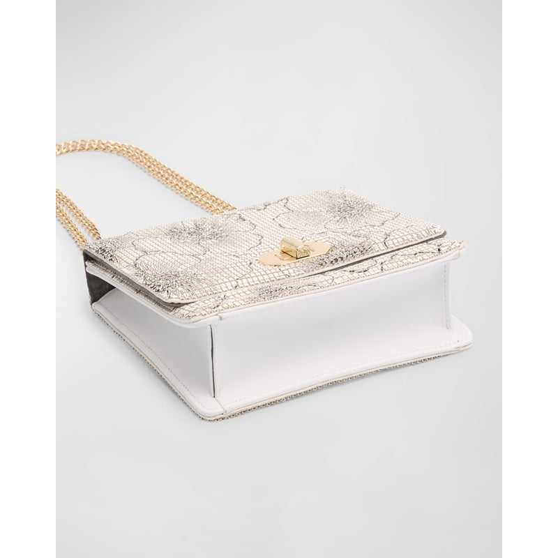 Bolsa Clutch Mesh Floral Suede