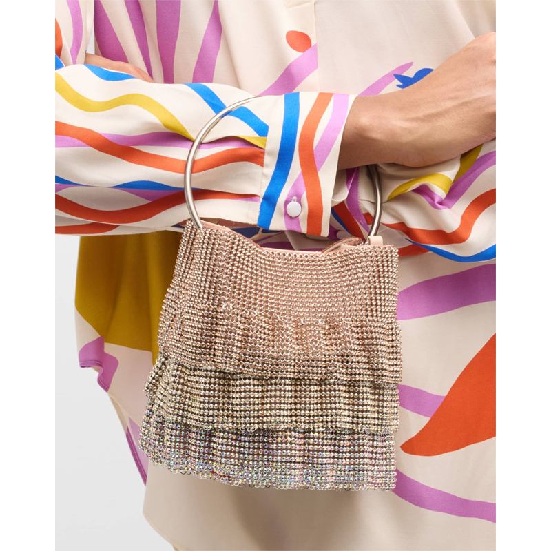 Bolsa Crossbody Ruffled Crystal