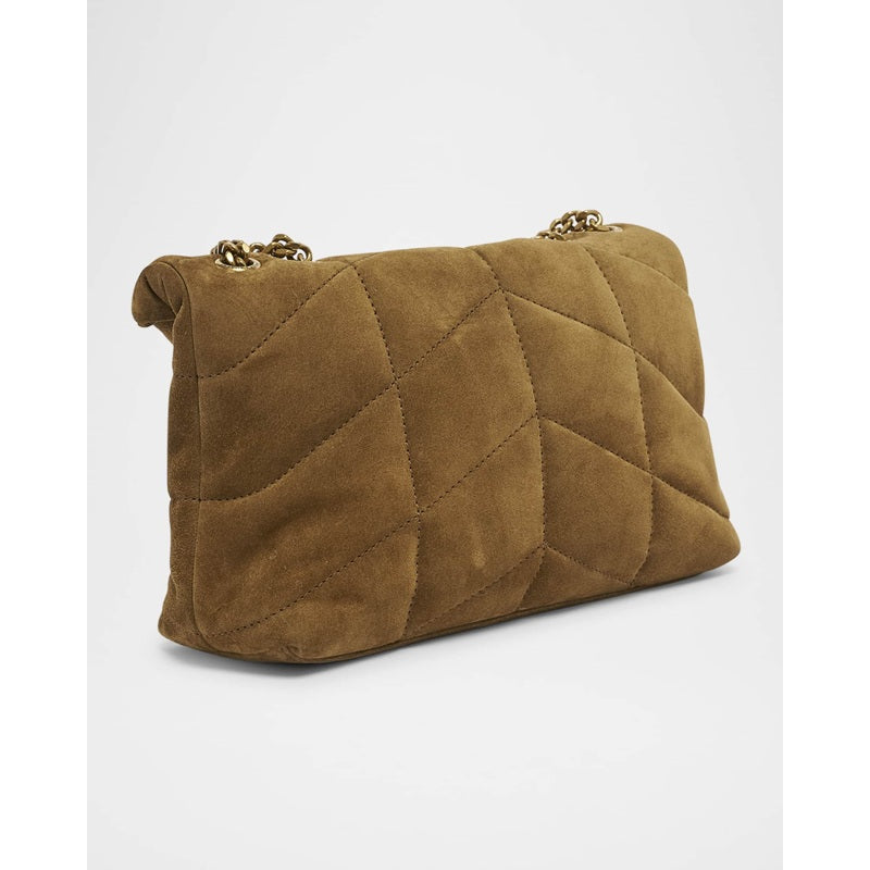 Bolsa Crossbody Lou Puffer Toy YSL in Quilted Suede
