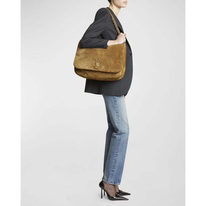 Bolsa Shoulder Jamie 4.3 Maxi YSL in Quilted Suede