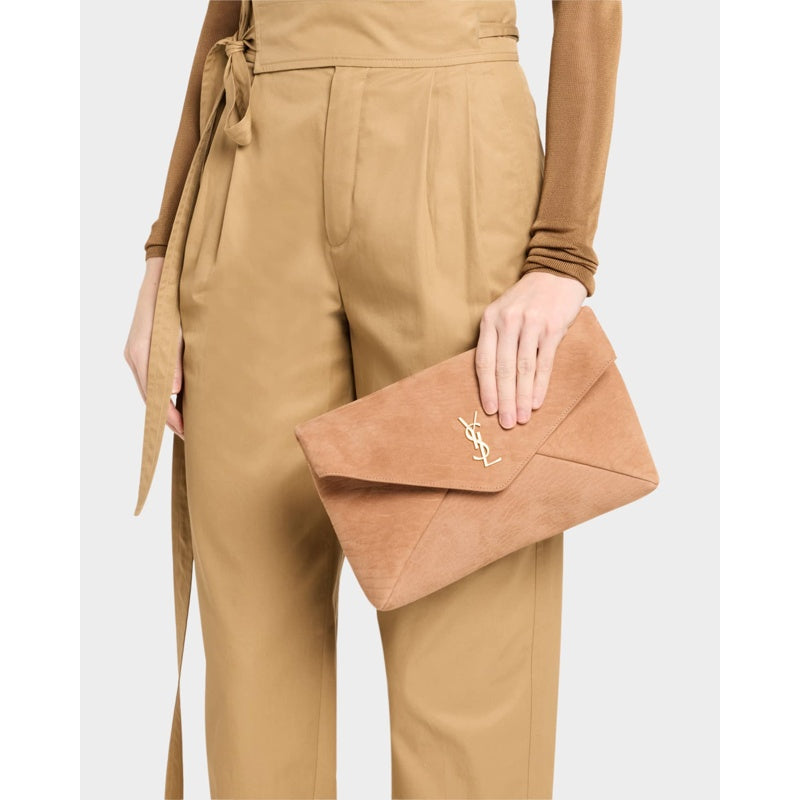 Bolsa Clutch Large YSL Envelope  in Pebbled