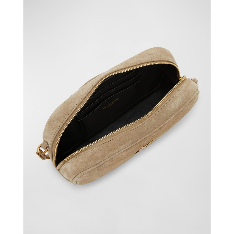 Bolsa Crossbody Lou Mini YSL Camera in Quilted Suede