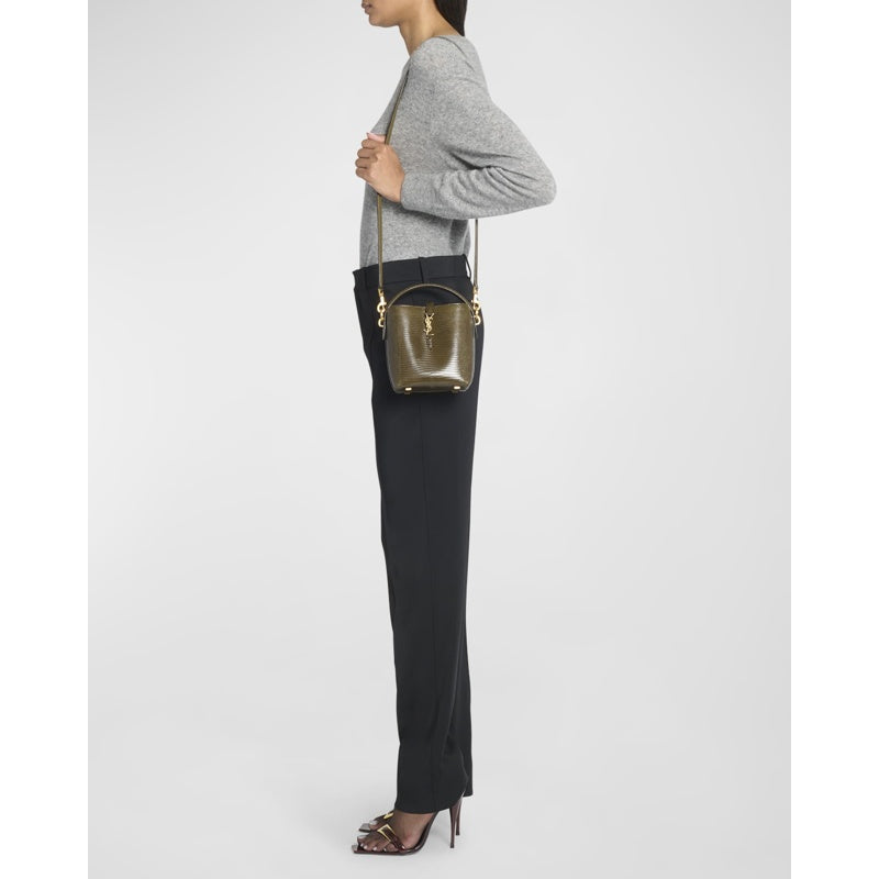 Bolsa Bucket Le 37 Mini YSL in Lizard