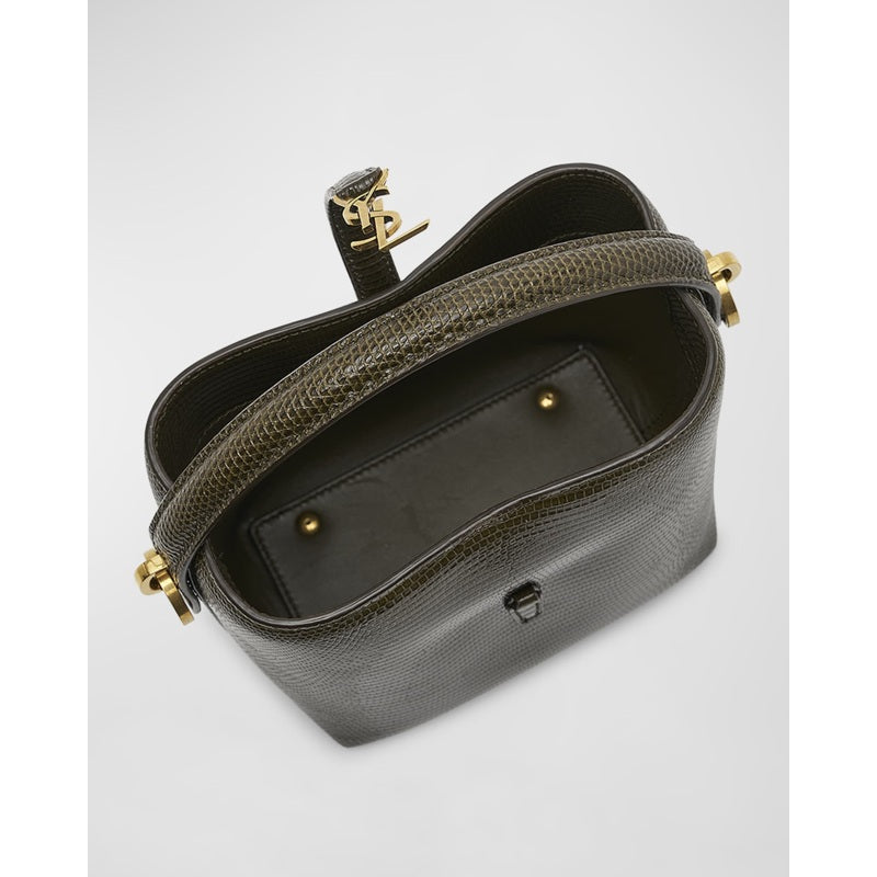 Bolsa Bucket Le 37 Mini YSL in Lizard