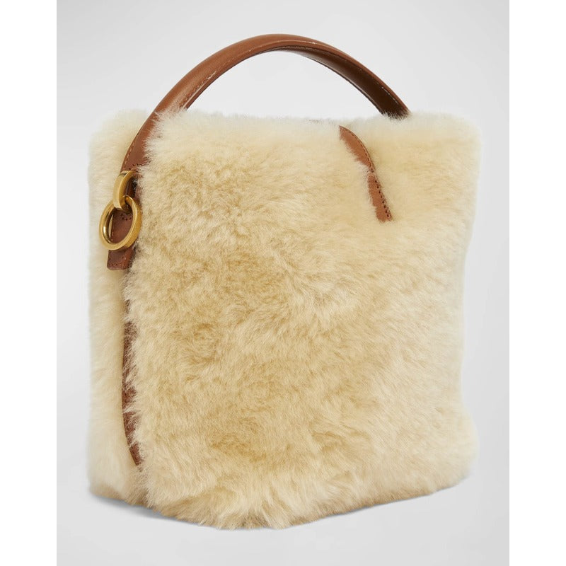 Bolsa Bucket Le 37 Mini YSL in Lamb Shearling Fur