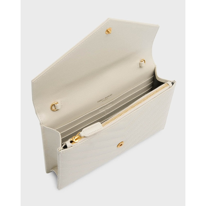 Bolsa Clutch YSL Monogram Small on Chain in Grained