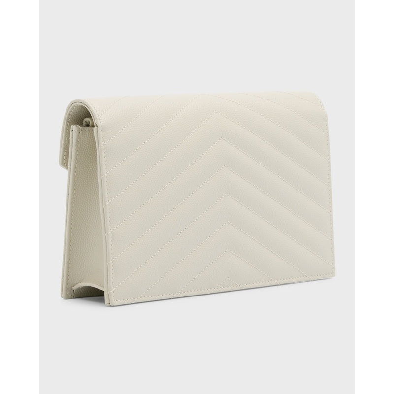 Bolsa Clutch YSL Monogram Small on Chain in Grained