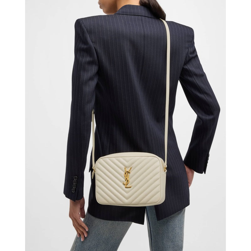 Bolsa Crossbody Lou Medium YSL Camera with Pocket in Quilted