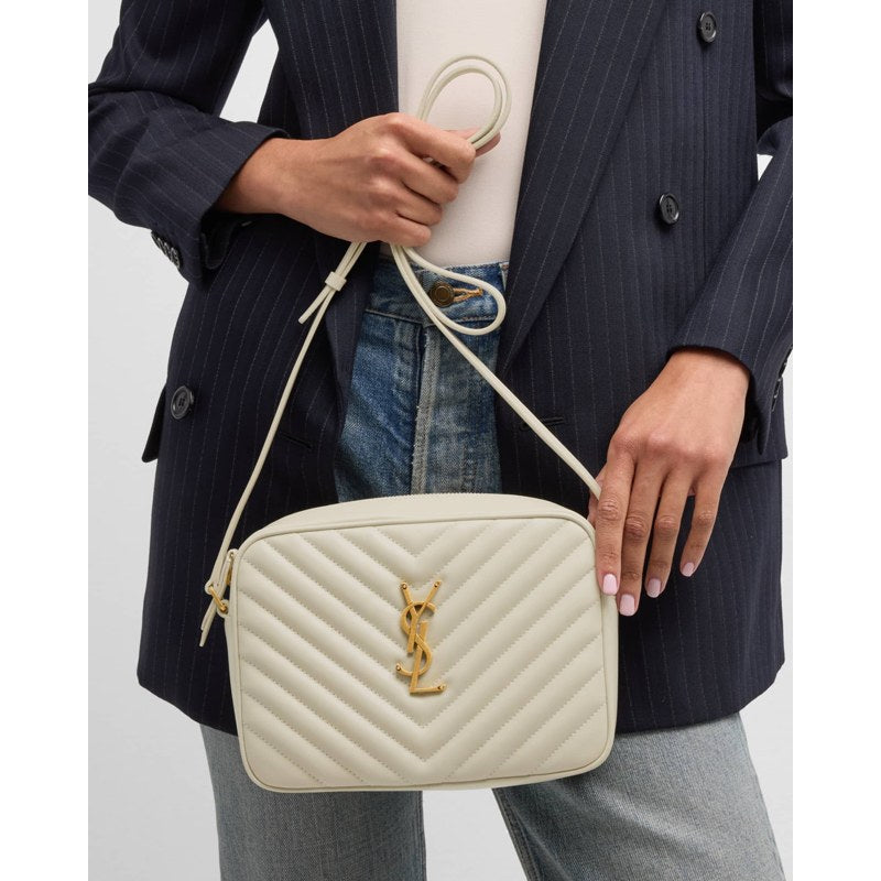Bolsa Crossbody Lou Medium YSL Camera with Pocket in Quilted