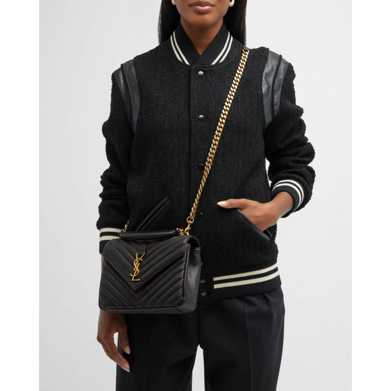 Bolsa Shoulder College Medium Flap YSL in Quilted