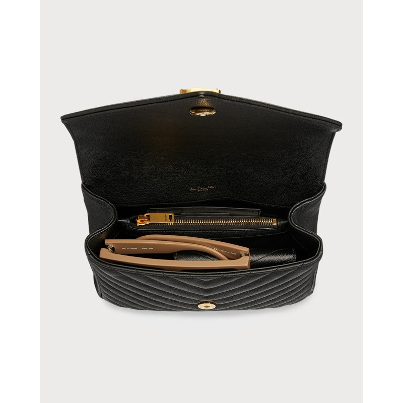 Bolsa Shoulder College Medium Flap YSL in Quilted