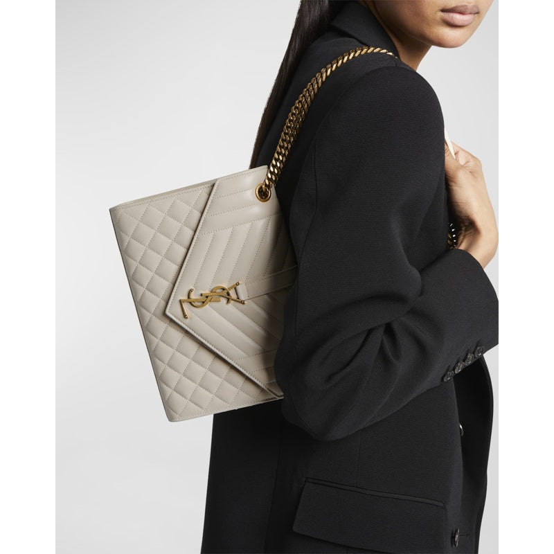 Bolsa Crossbody Envelope Triquilt Medium YSL in Smooth Quilted