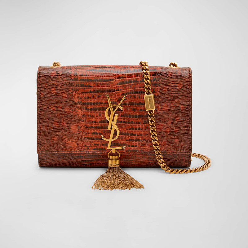 Bolsa Crossbody Kate Small Tassel YSL on Chain in Lizard-Embossed - Mercado de Luxo - O Maior E-Commerce de Bens, Produtos e Serviços de Luxo do Brasil.