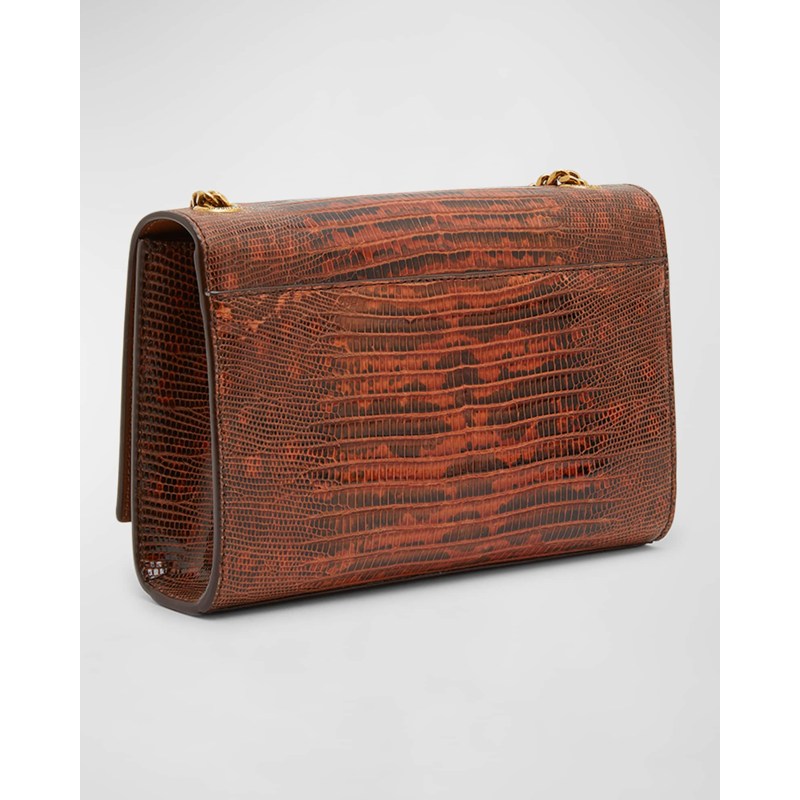 Bolsa Crossbody Kate Small Tassel YSL on Chain in Lizard-Embossed