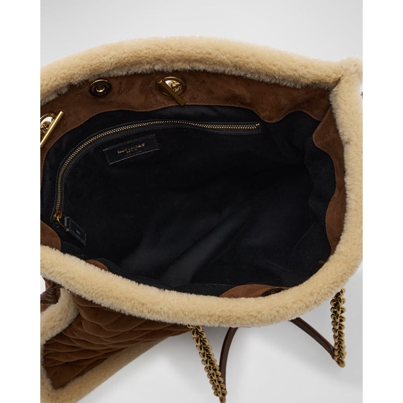 Bolsa Shopper Le Pochon in Suede and Shearling