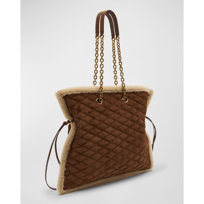 Bolsa Shopper Le Pochon in Suede and Shearling