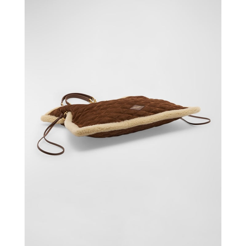 Bolsa Shopper Le Pochon in Suede and Shearling