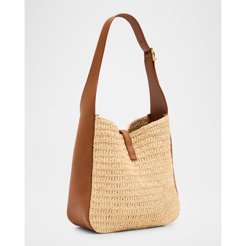 Bolsa Beach Le 5 A 7 Small YSL in Raffia and