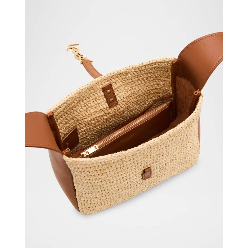 Bolsa Beach Le 5 A 7 Small YSL in Raffia and