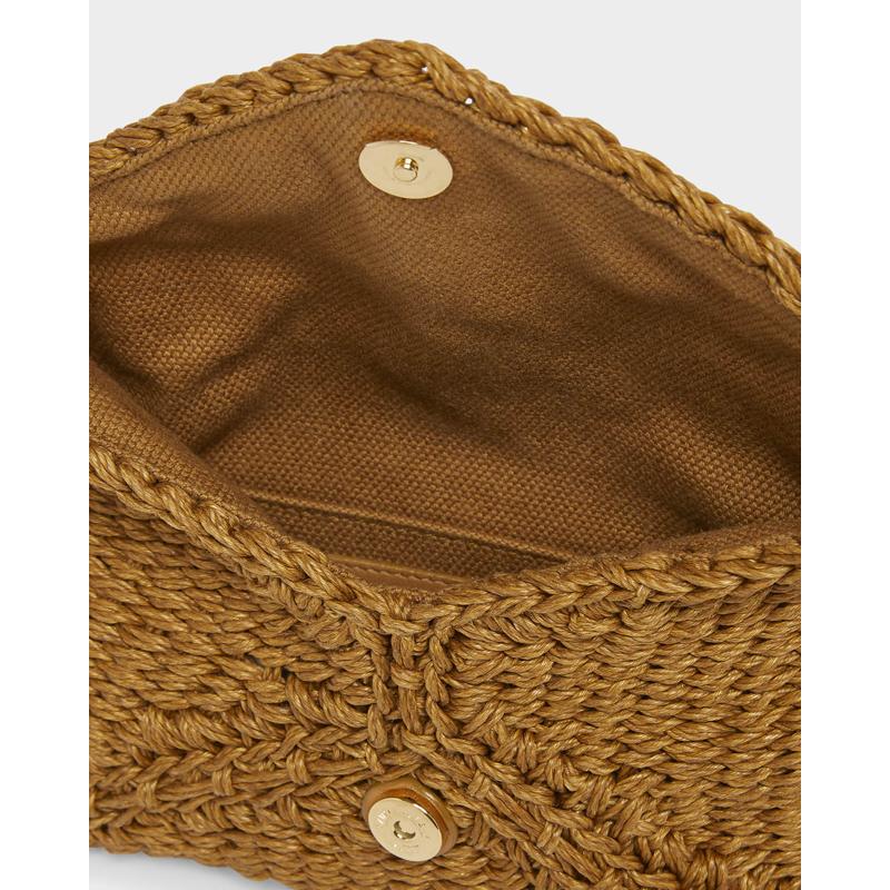 Bolsa Beach Cassandre Small YSL  in Raffia