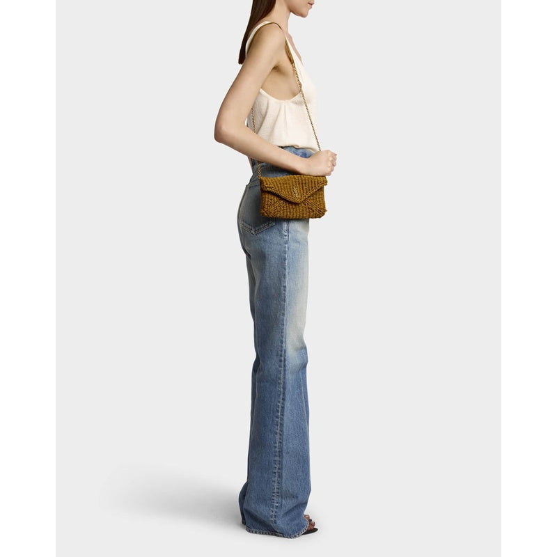 Bolsa Beach Cassandre Small YSL  in Raffia