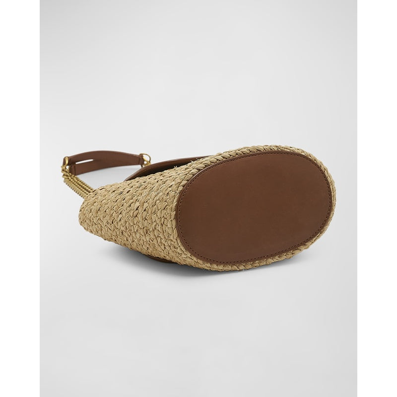 Bolsa Shopper Panier Mini YSL Flap Basket in Raffia