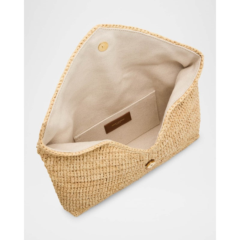 Bolsa Beach Large YSL Envelope  in Raffia &