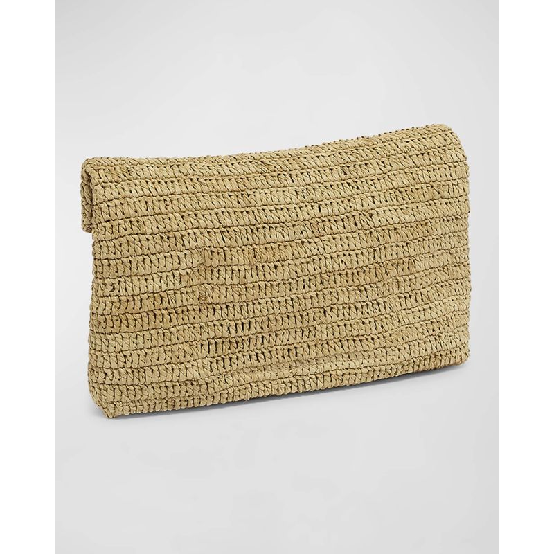 Bolsa Beach Large YSL Envelope  in Raffia &