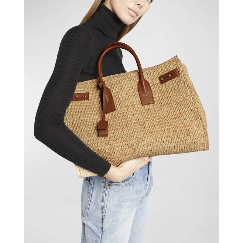 Bolsa Handle Sac De Jour Medium in Raffia