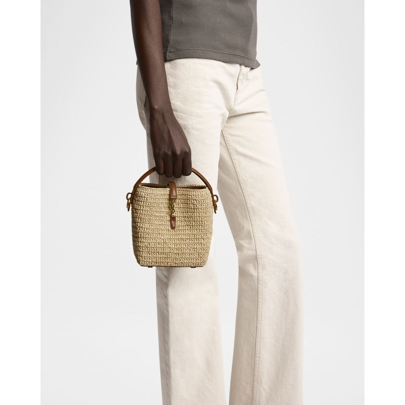 Bolsa Beach Le 37 Mini YSL in Raffia and