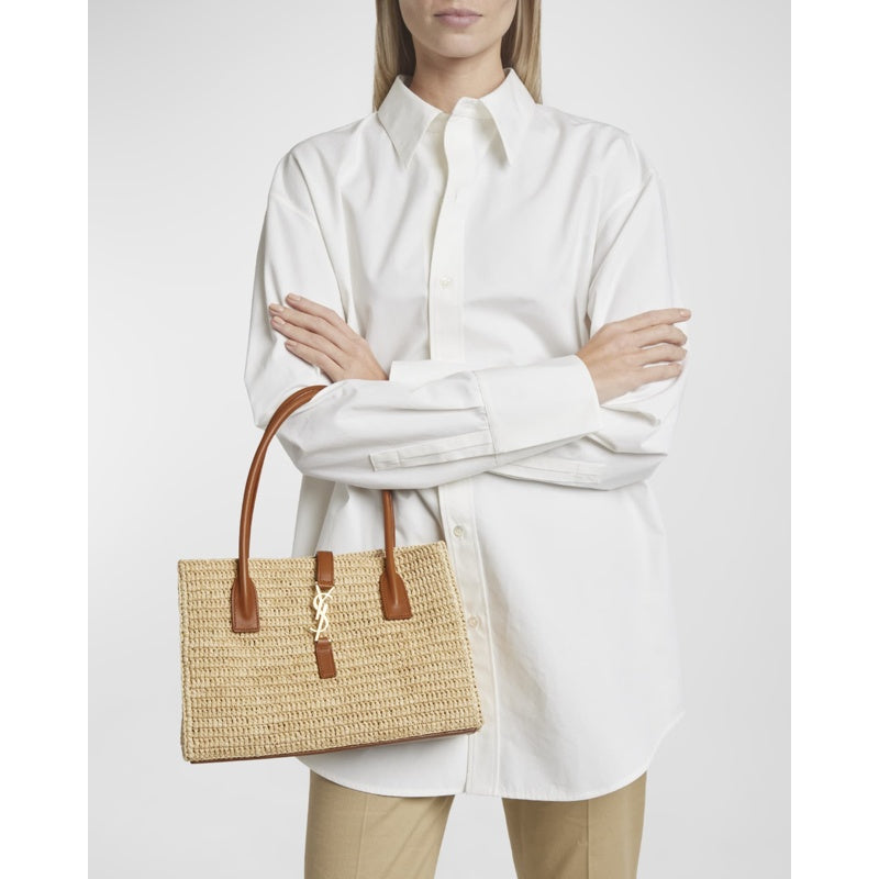 Bolsa Shopper YSL in Raffia