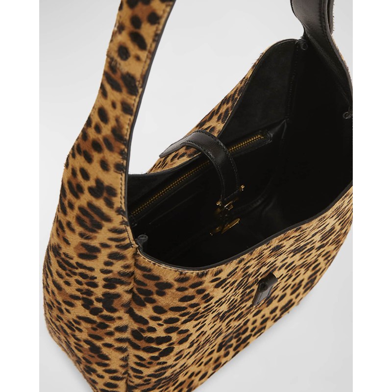 Bolsa Shoulder Le 5 A 7 Small YSL in Leopard-Print Calf Hair