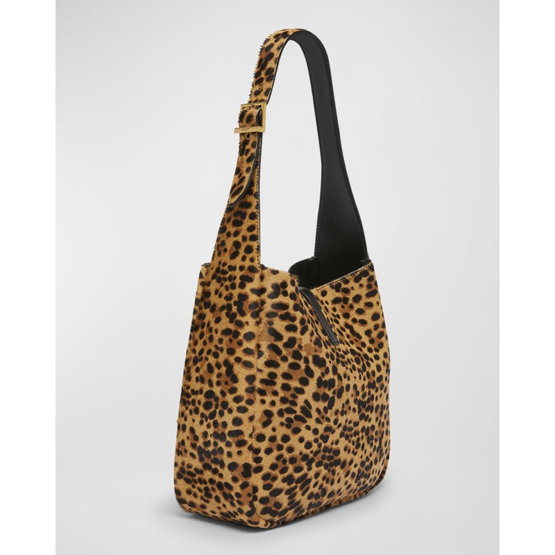 Bolsa Shoulder Le 5 A 7 Small YSL in Leopard-Print Calf Hair