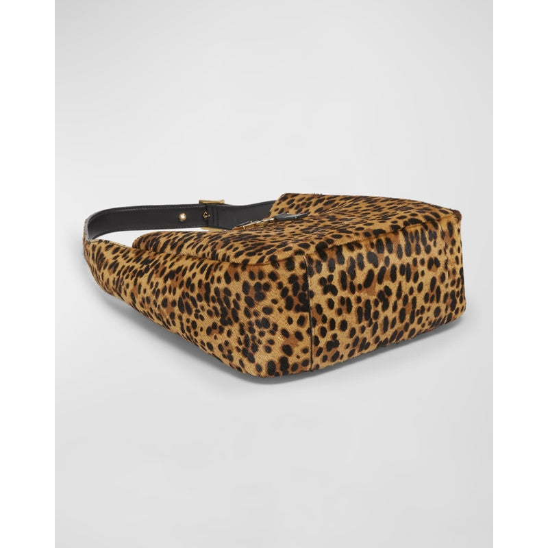 Bolsa Shoulder Le 5 A 7 Small YSL in Leopard-Print Calf Hair