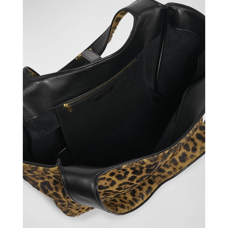 Bolsa Shopper Bea YSL Leopard-Print in Calf Hair and