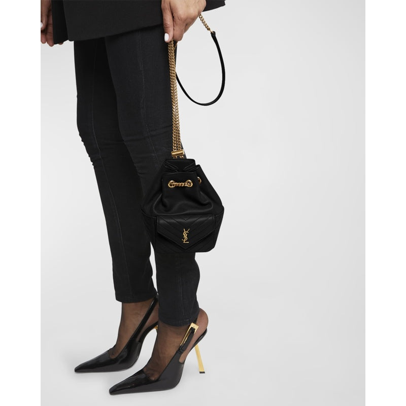 Bolsa Bucket Joe Mini YSL with Adjustable Strap in Smooth