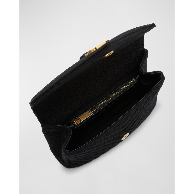 Bolsa Crossbody College Medium Flap YSL in Quilted Tweed