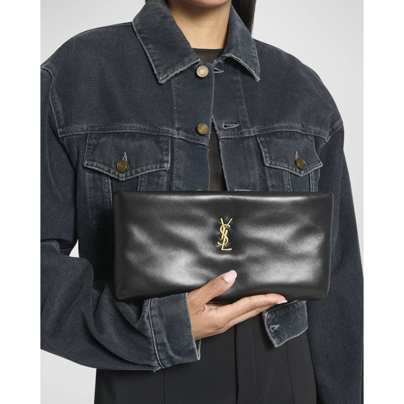 Bolsa Clutch Calypso Ziptop YSL in Smooth Padded