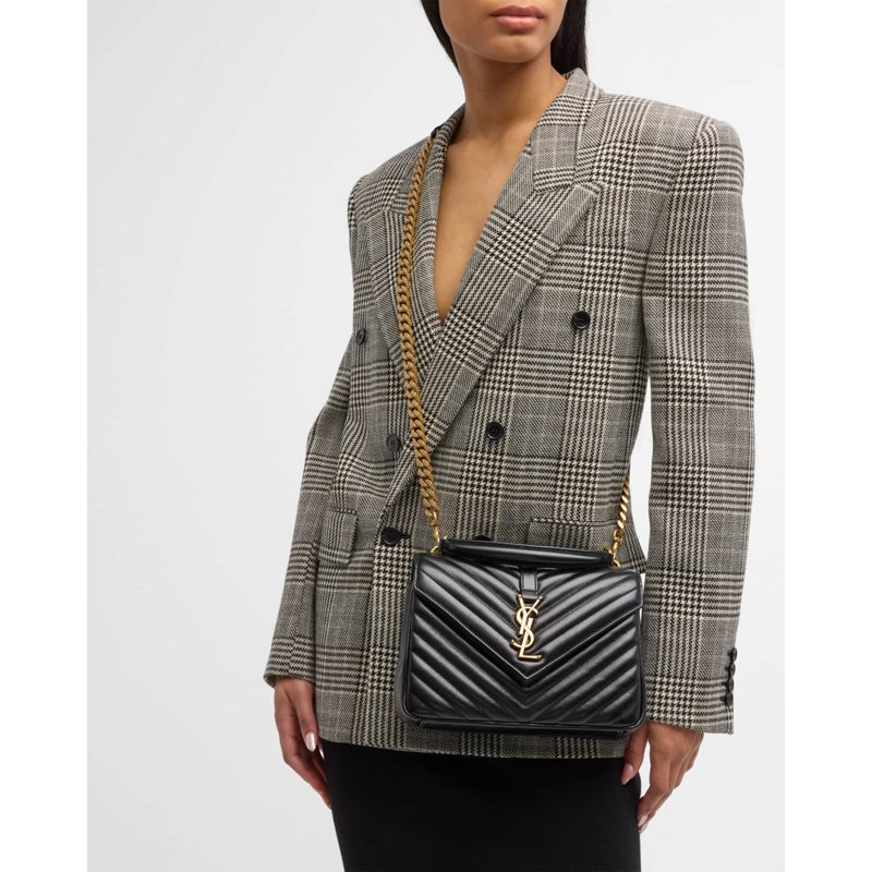 Bolsa Crossbody College Medium YSL Flap in Quilted