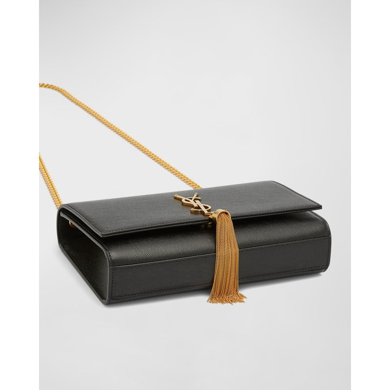 Bolsa Crossbody Kate Medium Tassel YSL on Chain in Grained