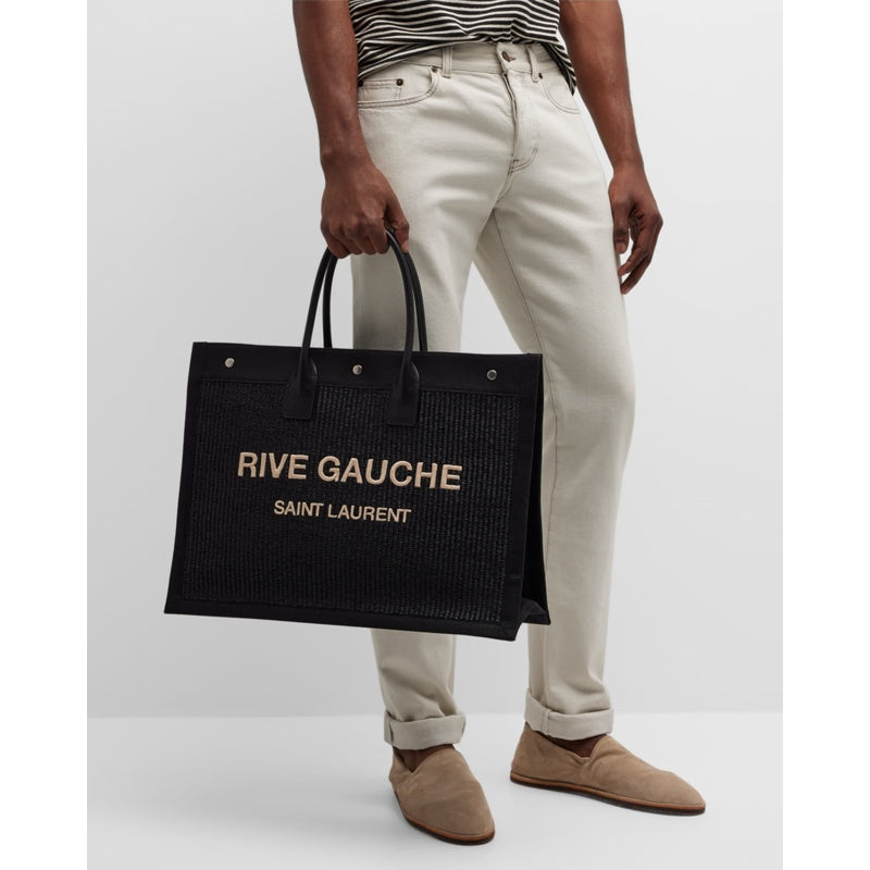Bolsa Crossbody Rive Gauche Raffia Canvas