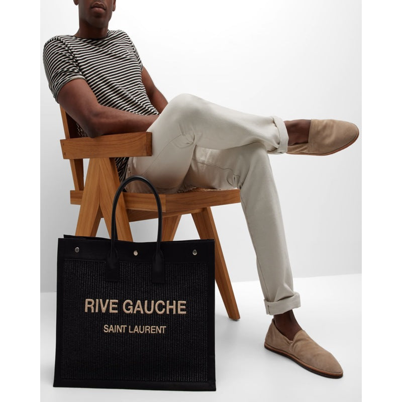 Bolsa Crossbody Rive Gauche Raffia Canvas