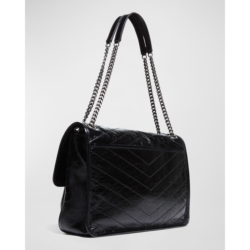 Bolsa Shoulder Niki Large Flap YSL in Crinkled