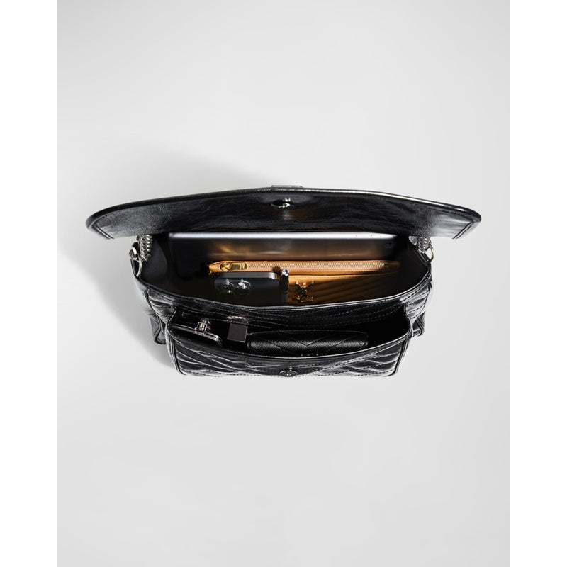Bolsa Shoulder Niki Large Flap YSL in Crinkled
