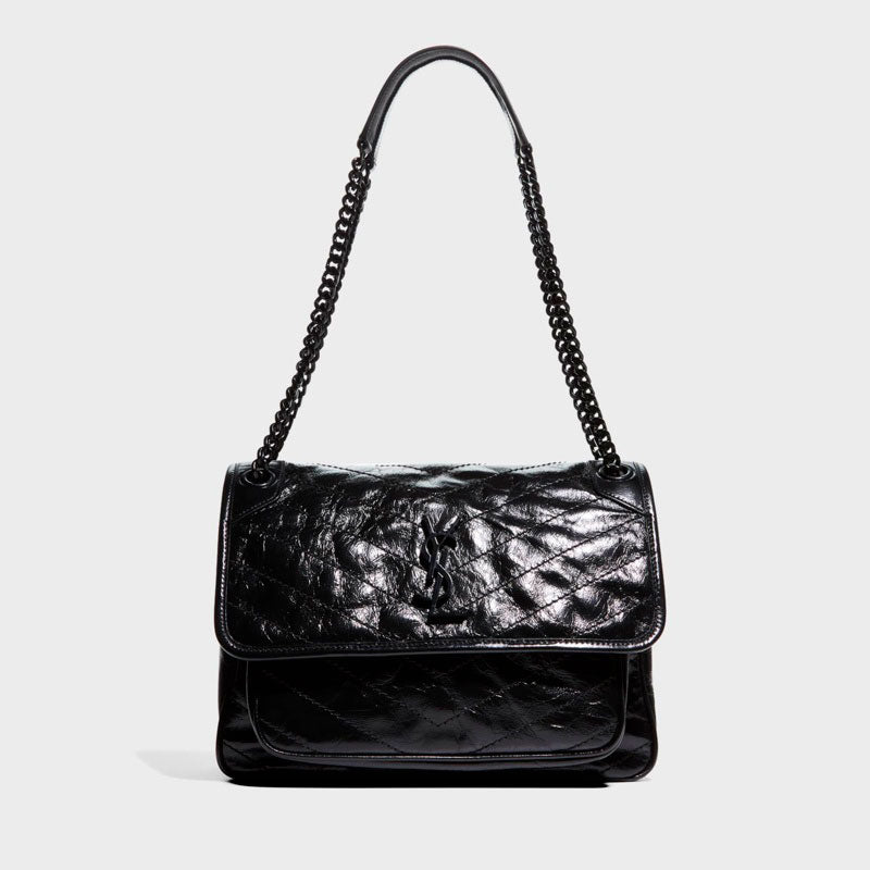 Bolsa Shoulder Niki Medium Flap YSL in Crinkled - Mercado de Luxo - O Maior E-Commerce de Bens, Produtos e Serviços de Luxo do Brasil.